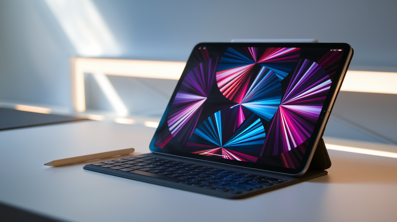 The iPad Air 7th Generation in use with a stylus, showcasing its versatility for various tasks.